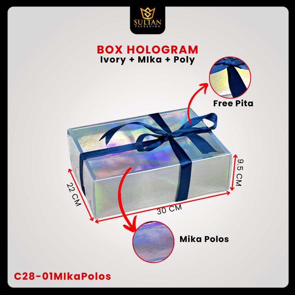 SULTAN - Gift Box Silver Hologram - Kotak Kado Bridesmaid Silver Hologram - C28 - Image 5