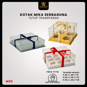 Box Mika / Kotak Kue Mika / Box Toples + Tatakan / Packaging Mika / 30x30 - M20