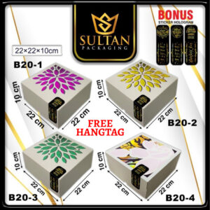 Cake Box - Kotak Makanan Motif Bunga - Bungkus Makanan Mewah - Tempat Berkat Mewah - B20