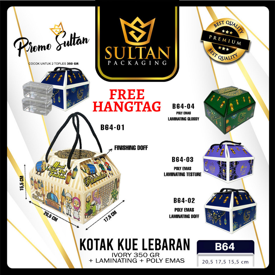 Kotak Hampers Lebaran - Gable Box Idul Fitri - Box Toples 500 gr - B64