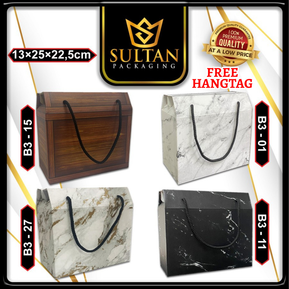 Box Hampers - Box Kado Besar Motif Marble - Kotak Hadiah Souvenir Jumbo - B3
