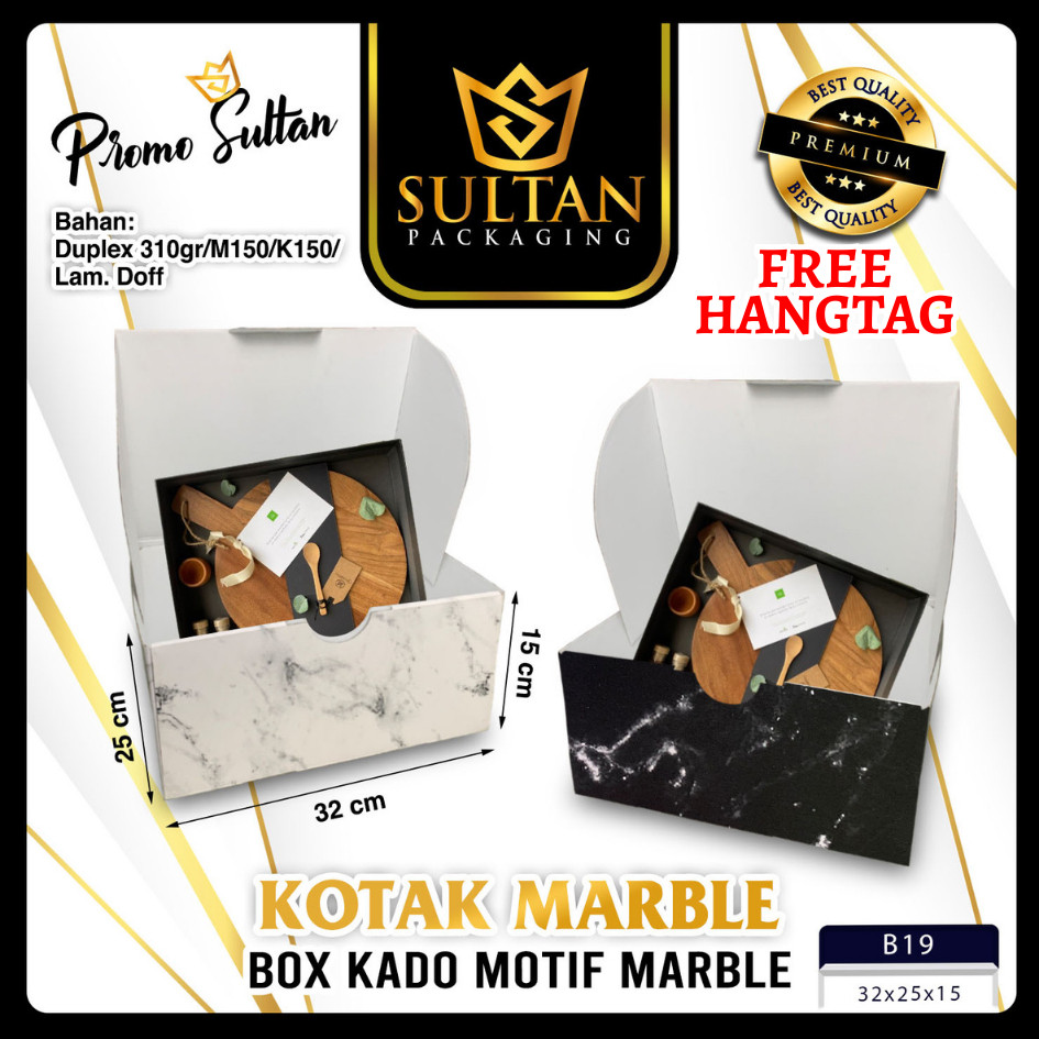 Box Hadiah Jumbo - Kotak Kado Hadiah Besar - Box Hampers - Box Motif Marble - B19