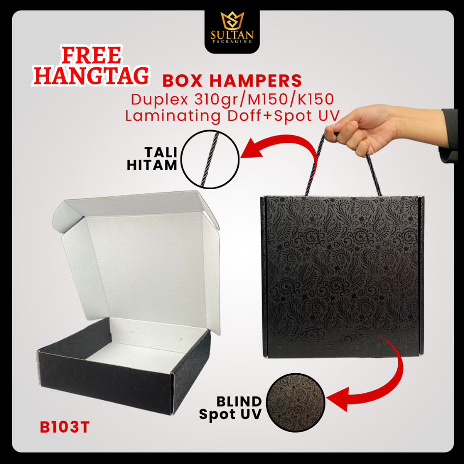 Box Kado - Mailer Box Spot UV Hitam - Kotak Hadiah Premium - B103