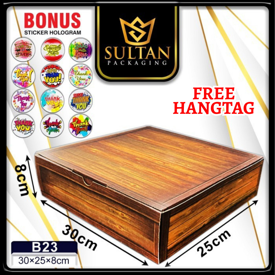 Cake Box - Dus Packaging Makanan - Kotak Kue Coklat Polos - B23