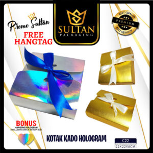 SULTAN - Gift Box Hologram - Kotak Kado Motif Hologram 22x22x8 cm - C22