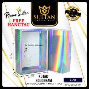 SULTAN - Gift Box Silver Hologram - Kotak Kado Bridesmaid Silver Hologram - C28