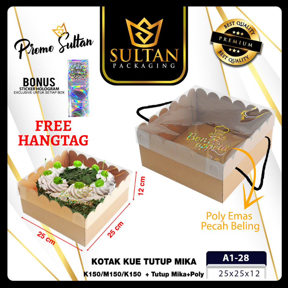 Cake Box - Kotak Kue Mika - Box Kue Tutup Transparan - A1-28