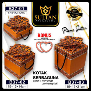 Clover Box -  Dus Packaging Kado - Box Souvenir - Kotak Hadiah Mewah - B37