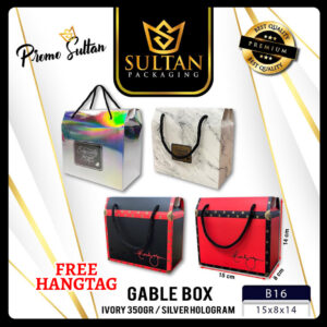 Box Hampers - Dus Kado - Box Souvenir Marble Hitam Mewah Uk15X8X14 cm - B16