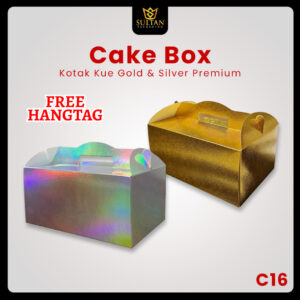 Cake Box - Kotak Kue Silver Hologram Mewah - Box Kue Ulang Tahun - C16
