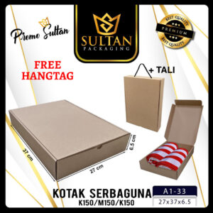 SULTAN - Kotak Packaging Uk 27x37x7 Cm - Kotak Kardus Polos Lebar Dan Tebal - A1-33