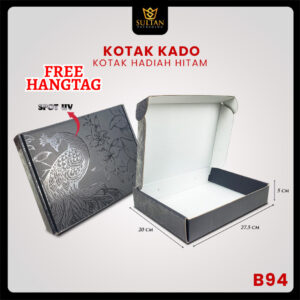 Box Kado - Mailer Box Spot UV Hitam - Kotak Hadiah Premium - B94