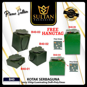 Clover Box - Dus Packaging Kado - Box Souvenir - Kotak Hadiah Mewah - B40