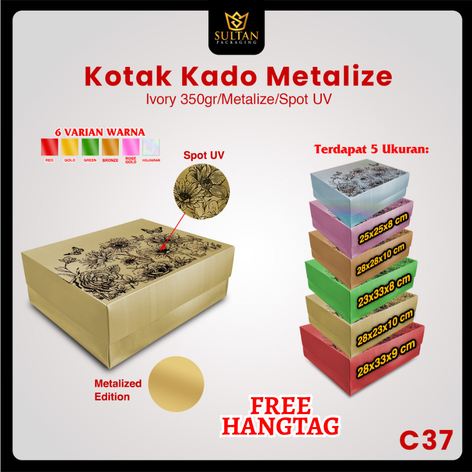 Kotak kado hologram / Box premium metalize / Dus mewah /C37