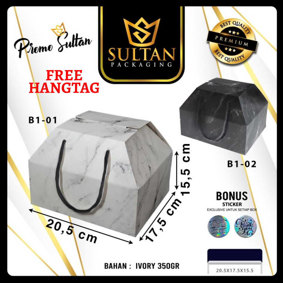 Box Hampers - Gable Box Marble - Box Souvenir Kado Pernikahan Motif Marble - Kotak Kado - B1-01
