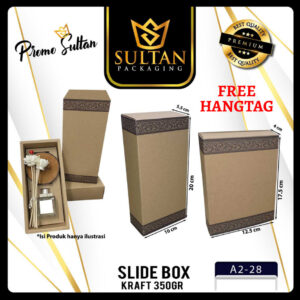 Packaging Souvenir - Slide Box - Kotak Hadiah Souvenir - Sliding Box Coklat Polos -|A2-28