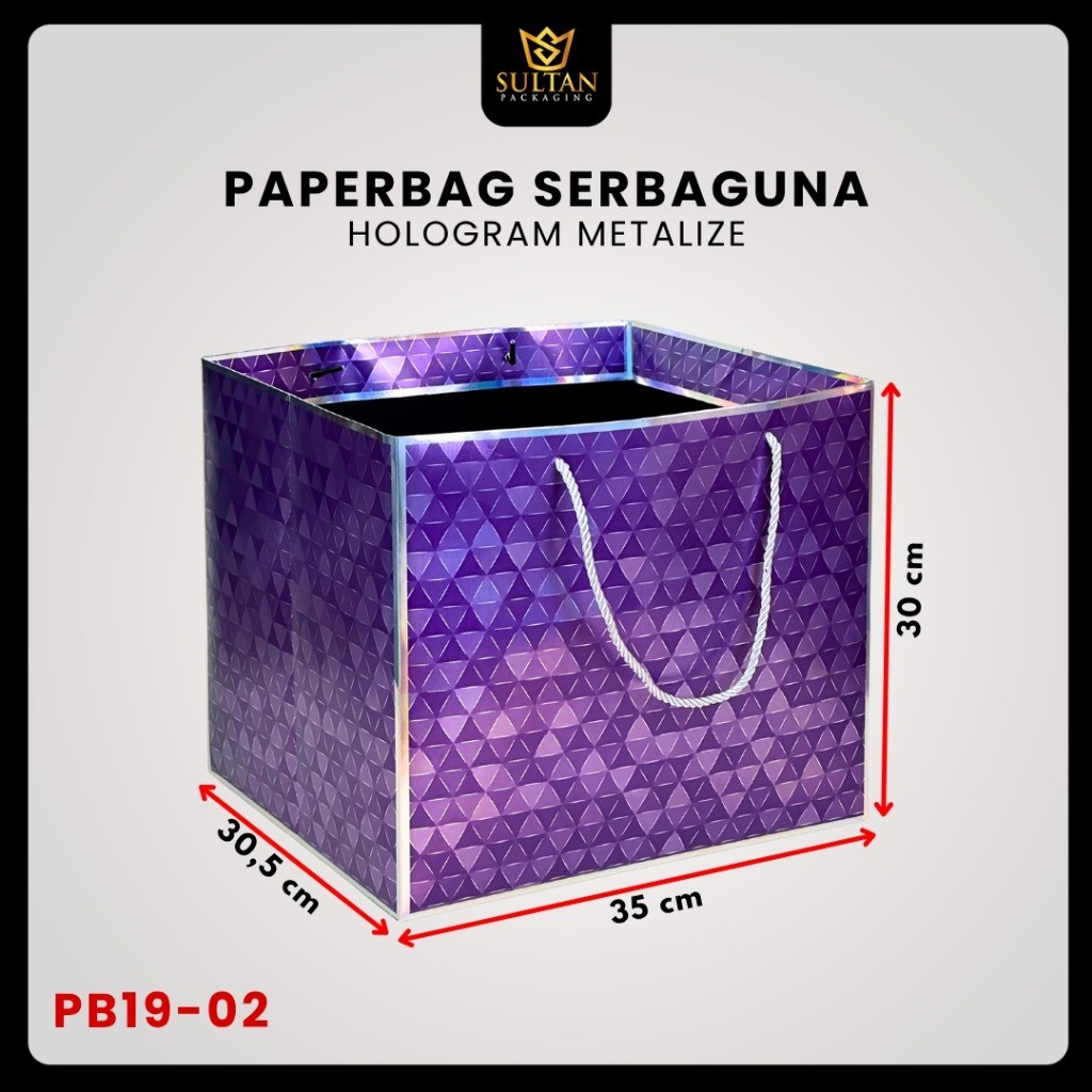 Paper Bag Hadiah Jumbo Premium Gift Bag Tas Kado Jinjing Metalize PB19 Motif Triangle 37,5 cm x 15 cm x 30 cm - Image 4