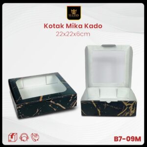 Kotak Kado Marble - Kotak Kado Mika Marble Kotak Souvenir uk 22x22x6 - B7-08