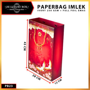 Paper Bag Imlek Souvenir Murah Kantong Kertas Goodie Bag Premium|Bahan Ivory 250Gr|PB23