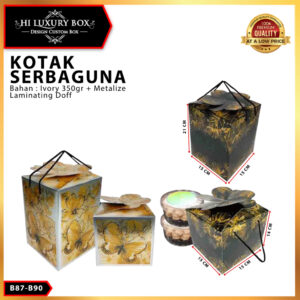 Kotak Kue|Metalize|Dus|Hampers|Box|Packaging|Serbaguna|Toples|500GR| - B87