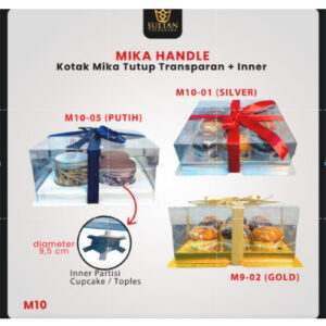 Box Mika / Kotak Kue Mika / Box Cupcake + Tatakan / Packaging Mika / 25x25 /tutup hologram M10