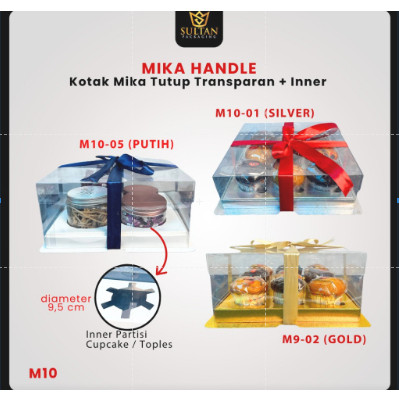 Box Mika / Kotak Kue Mika / Box Cupcake + Tatakan / Packaging Mika / 25x25 /tutup hologram M10