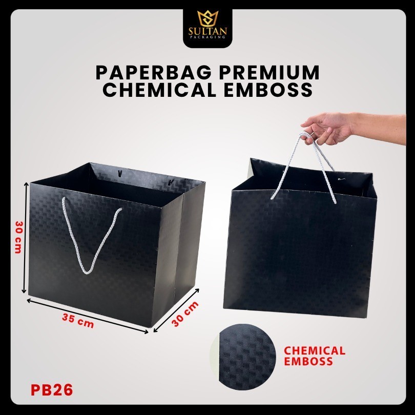 Paper Bag Hadiah Jumbo/ Premium Gift Bag/ Tas Kado Jinjing/ Chemical Embos/ 35x30x30/ PB26