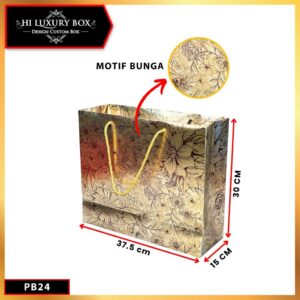 Paper Bag Hadiah Jumbo Motif Metalize Bunga Gift Bag Tas Kado Jinjing|PB24