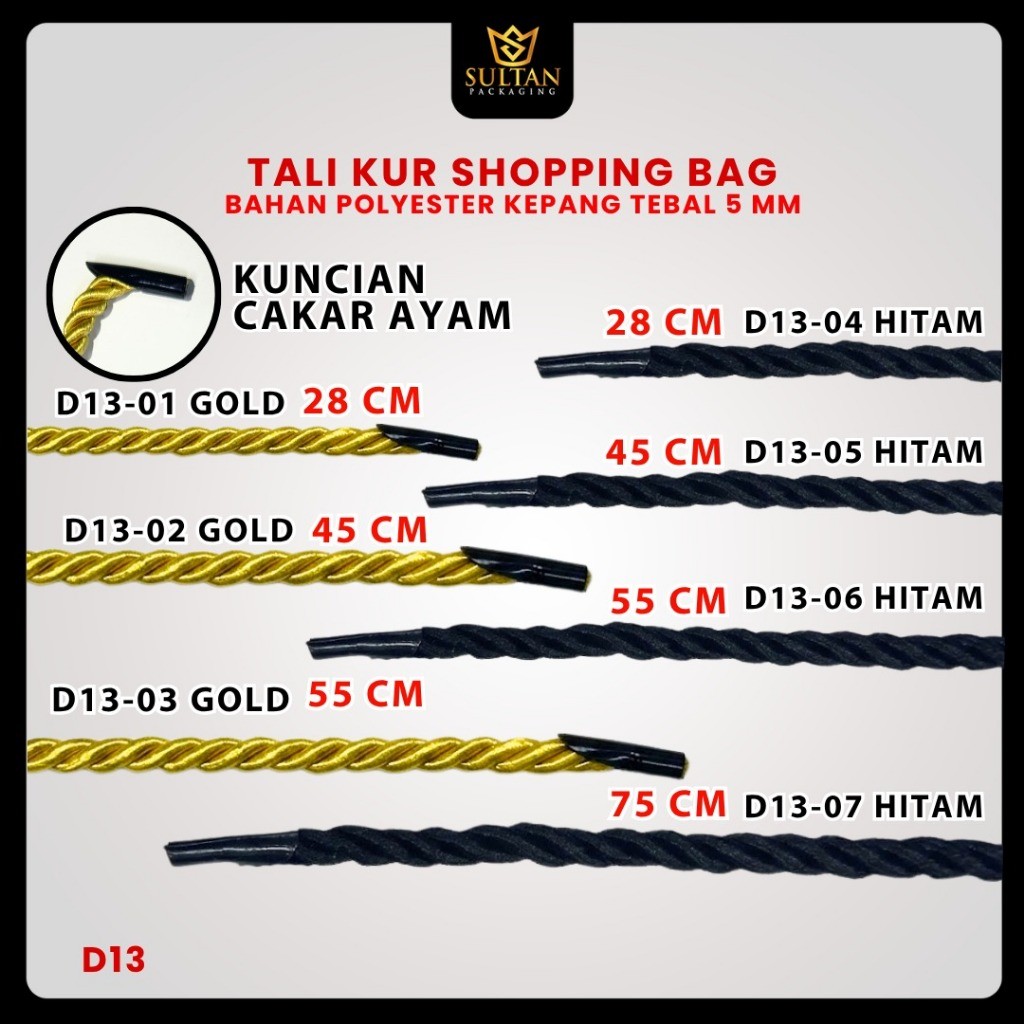 SULTAN - Tali Kepang -Tali Kepang Hitam 5mm Termurah - D13