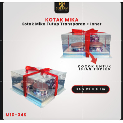 Box Mika / Kotak Kue Mika / Box Cupcake + Tatakan / Packaging Mika / 25x25 /tutup hologram M10 - Image 5