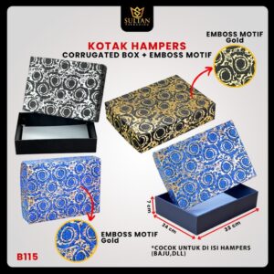 Box Hampers B115 - Kotak Kado Premium - Dus Packaging Kokoh & Tebal - Ukuran 33x24x7cm - Cocok untuk Sarung, Sejadah, Mukena - Ramah Lingkungan - B115
