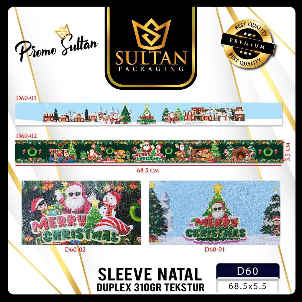Sleeve Merry Chrismas - Paper Belt Natal - Sleeve Hadiah Natal - Dekorasi Hadiah Natal - D60 - Image 2