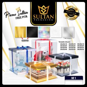 Kotak Mika - Cake Box Mika - Kotak Souvenir Hantaran Pernikahan 30x30 - M1