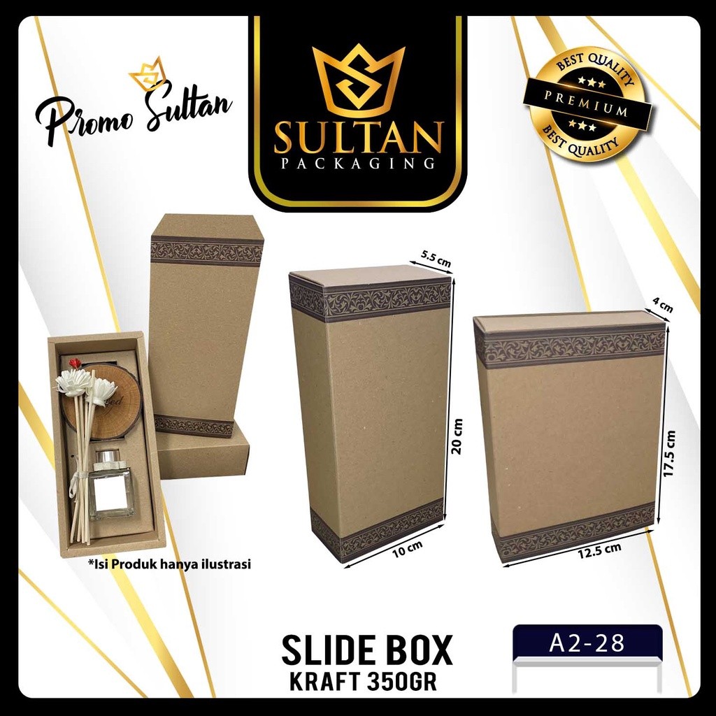 Packaging Souvenir - Slide Box - Kotak Hadiah Souvenir - Sliding Box Coklat Polos -|A2-28 - Image 2