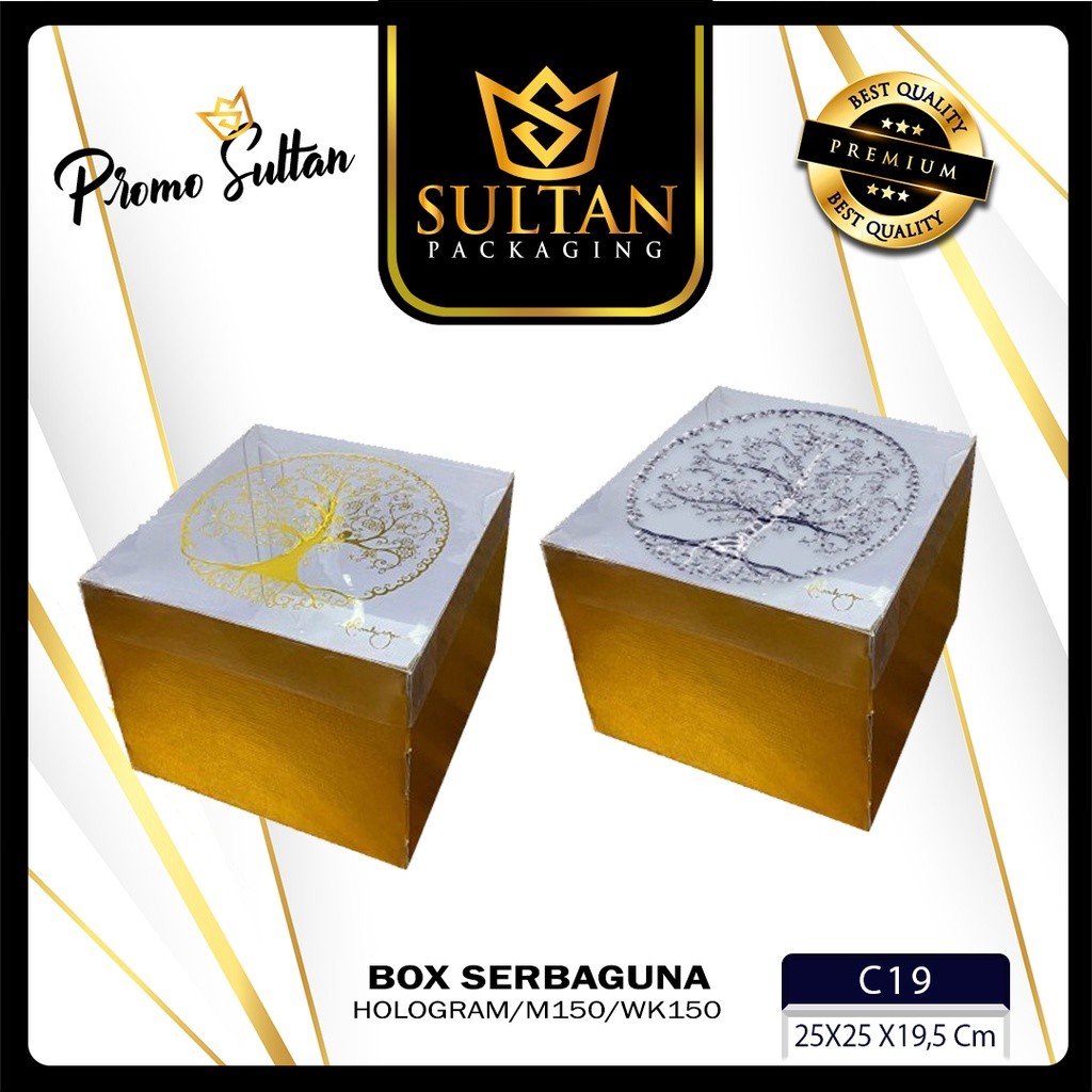 Kotak Kue|Hologram|Mika|Kado|Hampers|Serbaguna|Dus|Box|Packaging|C19 - Image 2