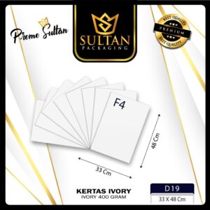 Kertas Ivory - Kertas Putih Polos Ivory 400 gram isi 50 pcs - D19