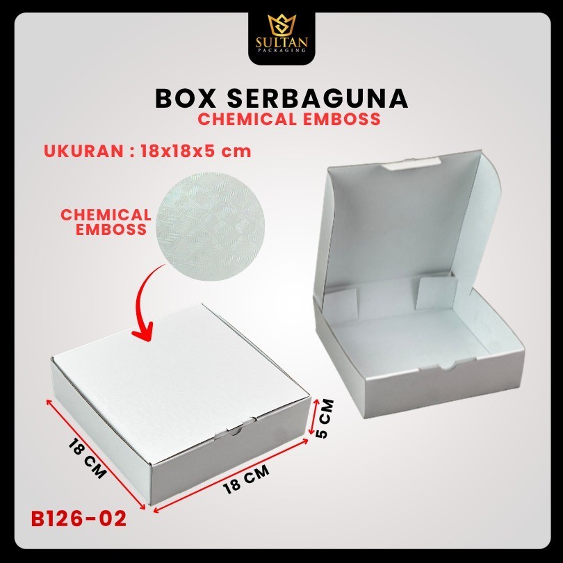 Kotak Kado Hampers Baju / Box Mika Chemical embos / Dus Souvenir / 18x18x5 / B126 - Image 5