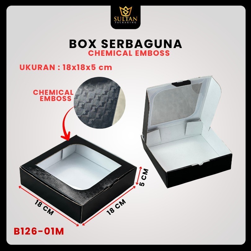 Kotak Kado Hampers Baju / Box Mika Chemical embos / Dus Souvenir / 18x18x5 / B126 - Image 2