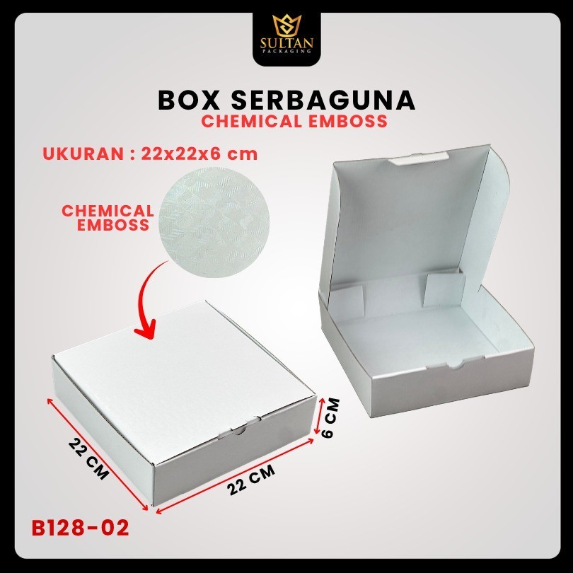 Kotak Kado Hampers Baju / Box Mika Chemical embos / Dus Souvenir / 22x22x6 / B128 - Image 5