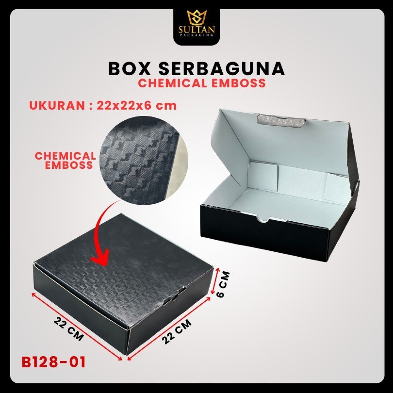 Kotak Kado Hampers Baju / Box Mika Chemical embos / Dus Souvenir / 22x22x6 / B128 - Image 2