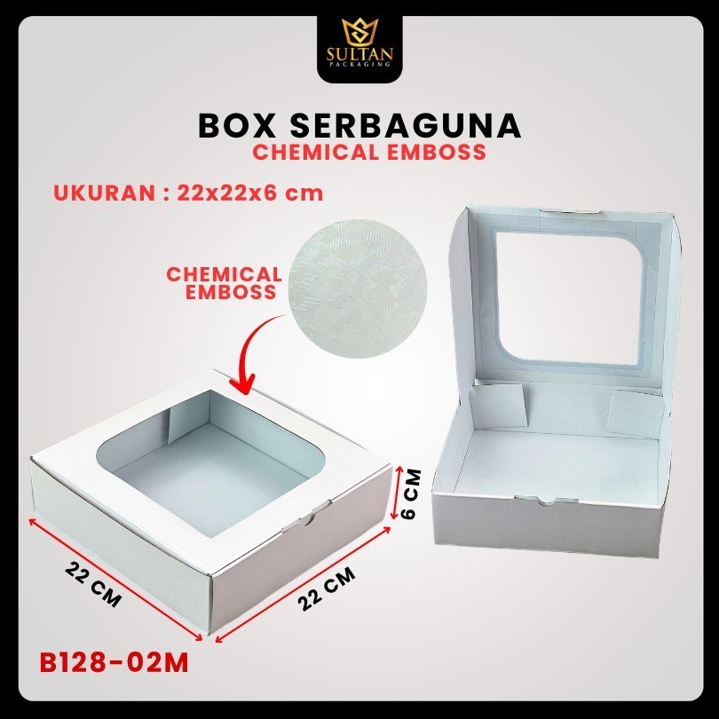 Kotak Kado Hampers Baju / Box Mika Chemical embos / Dus Souvenir / 22x22x6 / B128 - Image 4