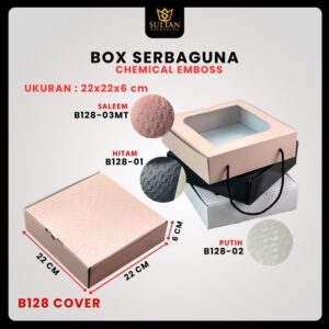 Kotak Kado Hampers Baju / Box Mika Chemical embos / Dus Souvenir / 22x22x6 / B128