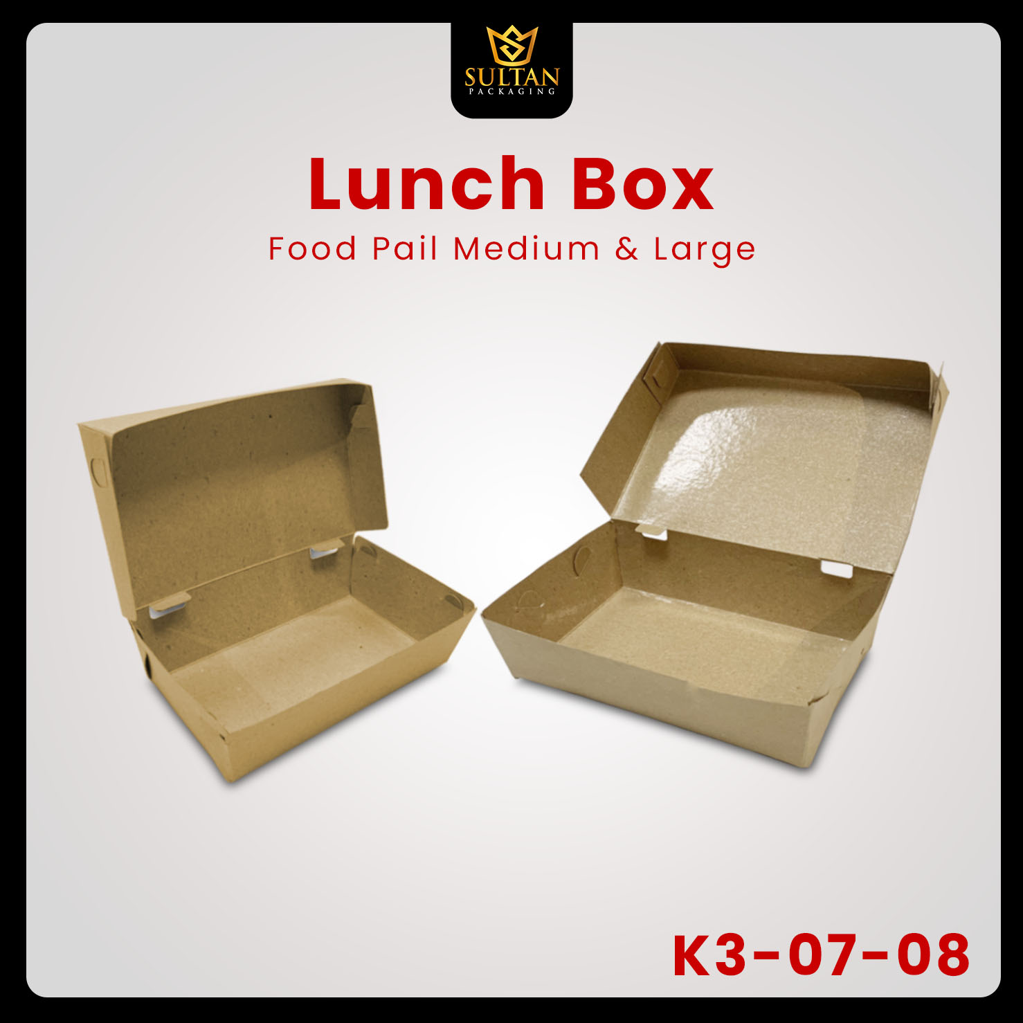 Box Nasi/Box Kraft polos/Kotak Nasi/Box Murah/Box Polos/ Size M & L K3-07 - Image 2