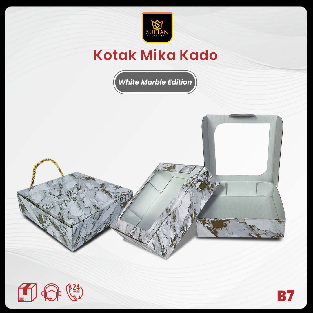 Kotak Kado Baju - Kotak Mika Marble - Kotak Souvenir - Box Hampers 18x18x5 - B7 (04-05) - Image 2