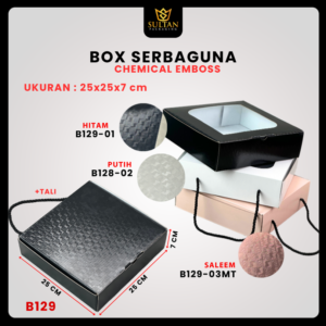 Kotak Kado Hampers Baju / Box Mika Chemical embos / Dus Souvenir / 25X25X7 / B129