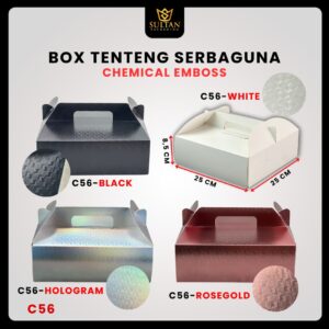Box Serbaguna Tenteng Chemical Emboss | Dus Souvenir Parcel Handle Mewah|25x25x8,5 |C56