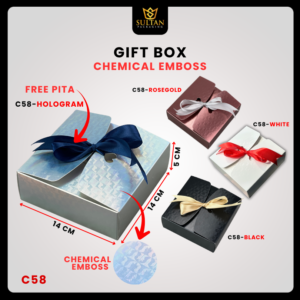 [FREE PITA] Gift Box Chemical Emboss 14x14x5 Cm Kode C58 - Kotak Hadiah Premium