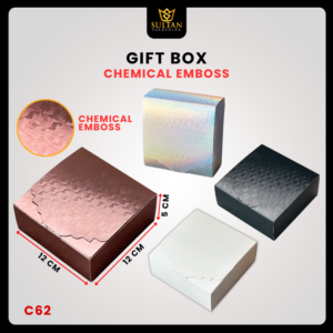 Gift Box Chemical Emboss|Kotak Hadiah Mewah |12x12x5cm|C62