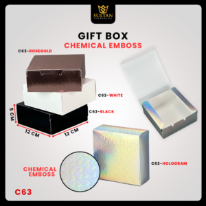 Gift Box Mewah Chemical Emboss - Bikin Kadomu Makin Istimewa Dan Elegan 12x12x5cm - C63