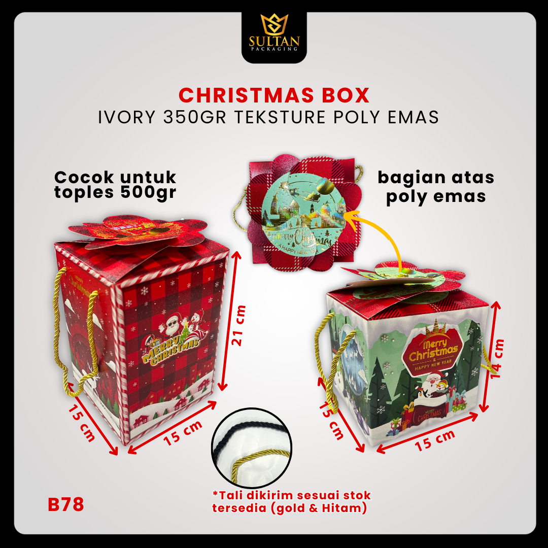 Kotak Kue|Kotak NatalBox Hampers|Toples 500gr|Dus|Box Packaging|B78 - Image 5